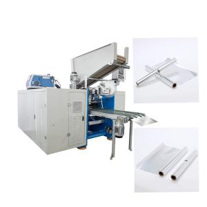 China Food Grade High Speed Automatic Baking Paper Roll Aluminium Foil Rewinding Machine with Auto Labeling System on sale