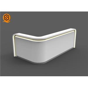 Shaped Processing Artificial Stone Reception Desk Joints Invisible NFS Acrylic