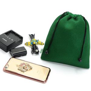 SGS RoHS Nylon Mesh Drawstring Bags Polyester Reusable Small Pouch PMS Color