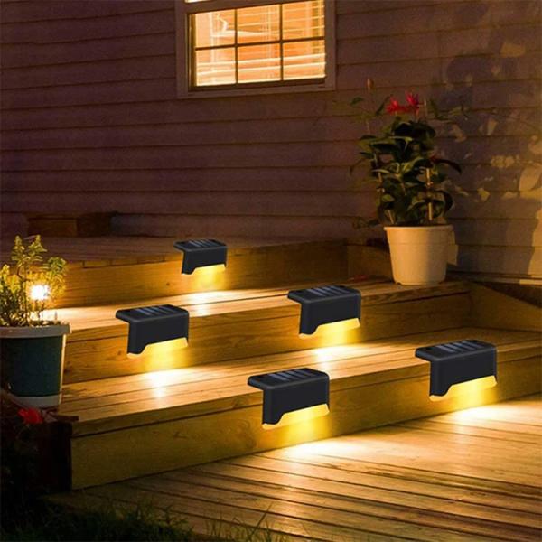 300lm Luminous Flux Solar Deck Step Railing Stairs Lights for Outdoor Garden Lighting