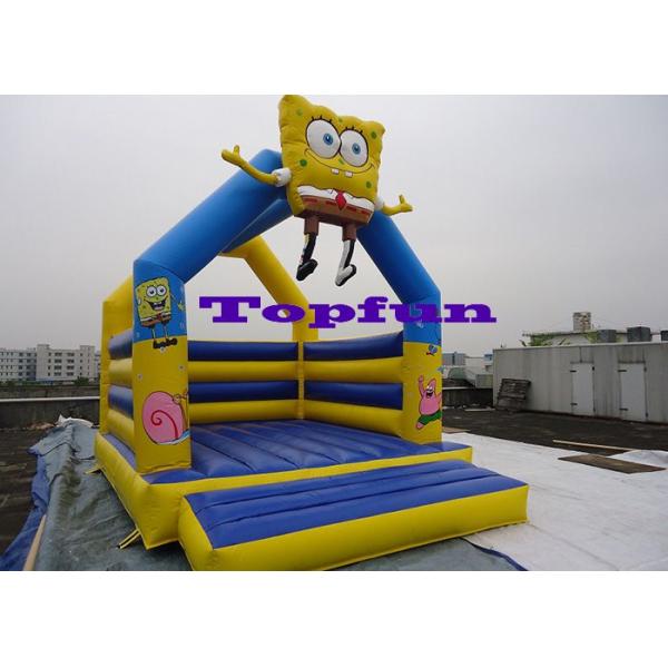 Inflatable Trampoline With SpongeBob Squarepants For Kids Party / Jumping Castle