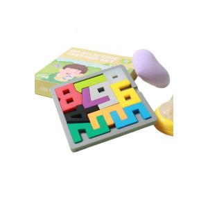 7pc Tangram Children Puzzle Personalised Silicone Teether With Size Is 15*15*3