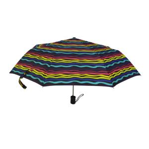 Heat Transfer Printing Pongee 190T Folding Umbrellas With Stripe Design