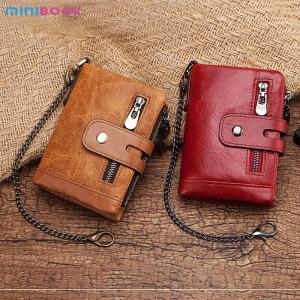 100% Genuine Leather Male Purses With Zip Coin Customize Logo Men Wallet And
