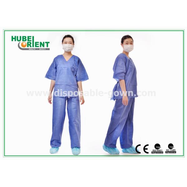 Anti-Fluid Single Medical Use SMS Medical Pajamas With Shirt And Trousers For Body Protecting