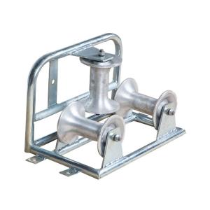 Triple Corner Ground Cable Roller Pulling Roller with Aluminum Alloy Wheels