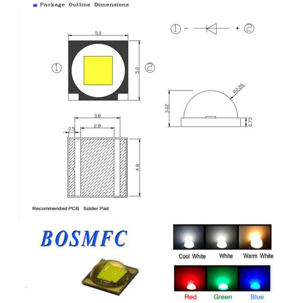 Super Bright 5W High Power LED Chip Red Light 5050 SMD Durable
