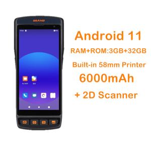 China Rugged PDA Android 11 Mobile Terminal Handheld 2D Barcode Printer with 8MP Front Camera and Private Mold on sale