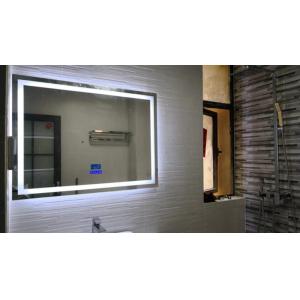 Hotel Smart LED Bathroom Mirror With Radio Wall Hanging Square Frameless Vanity