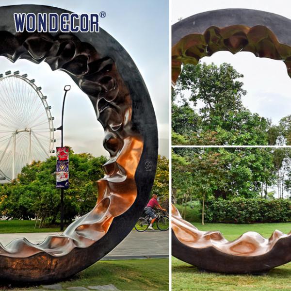 Large Outdoor Public Art Abstract Copper Ring Sculpture