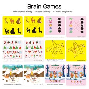 Wipe Clean Brain Game Cards Rubber Magnet Material