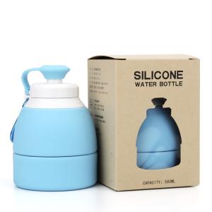 Customized Silicone Collapsible Water Bottles 580ml Easy To Clean