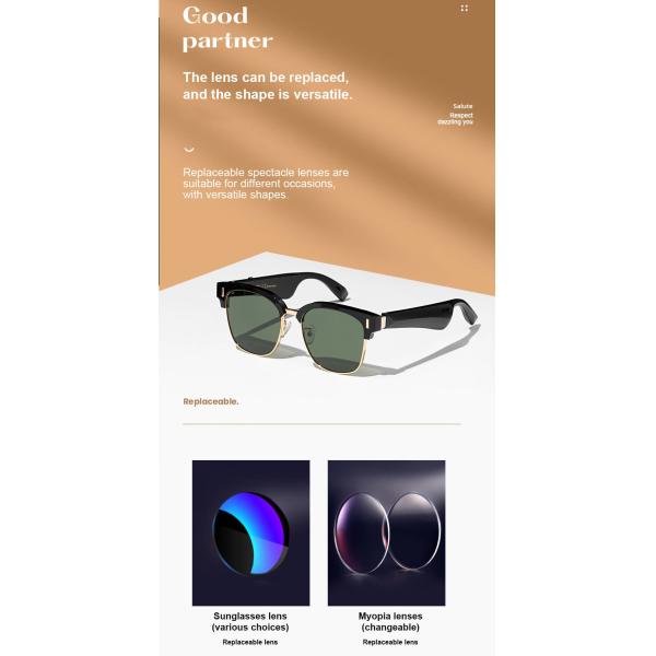 Smart Glasses Technology Bluetooth Sunglasses Voice Control Anti Blue Light