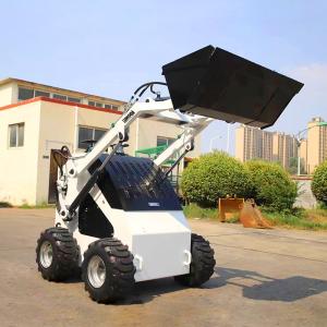 Mini Skid Steer Wheel Loader Stand on Compact Skidsteer for Construction Works
