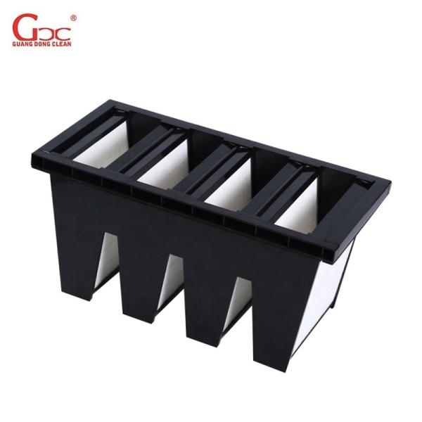 Quality Plastic Frame 900m3/H Cleanroom Air Filter / 2 Interval V Bank Air Filter for sale