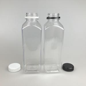 8oz 16oz Clear Plastic Juice Container Square With PP Cap