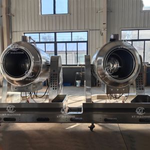 80kg/batch Capacity Gas Heating Roller Roaster with 1.7kw Power for Nuts and