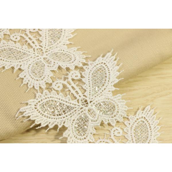 Quality Silver Sequin Lace Trim Butterfly Patterned For Multiapplication for sale