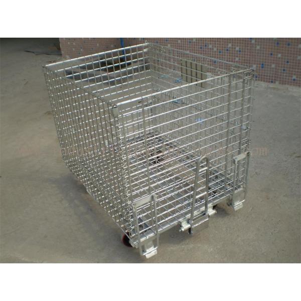 Quality Wire Containers With Pulls In Head & End, 4 Wheels On Bottom for sale