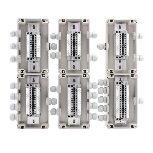 Quality CCTV Camera Monitor Cable Distribution Junction Box 158*90*60mm Waterproof with Din Rail Terminal Blocks for sale