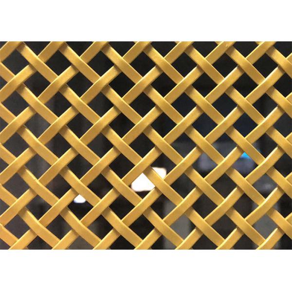 Quality Light Brass Color Fireproof Decorative Architectural Woven Mesh For Hall Screen Parition for sale