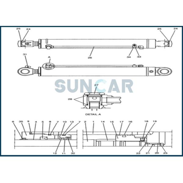PH01V00014R300 Excavator Swing Cylinder Seal Repair Kits For CNH CX47