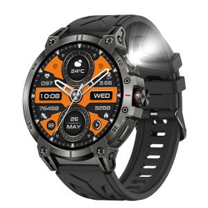 1.85" Rugged Smart Watch Touch Screen Bluetooth Calling Flashlight Compass