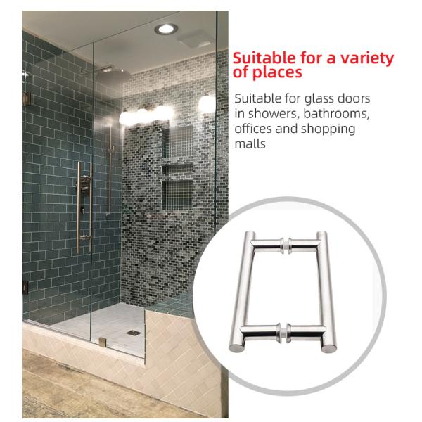 Window Hotel Style Back to Back Shower Glass Sliding Door Long Pull Handle with PSS Finish