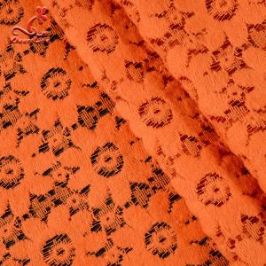 Soft Fancy Burnt Orange Embroidered Lace Fabric For Saree Clothes