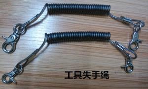 China High pulling wire inside plastic pulling coiled spring key chain w/lobster hooks for safe on sale