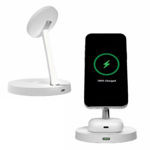 15W/10W/7.5W/5W Multifunctional Wireless Charging Station Zinc Alloy ABS 3 In 1