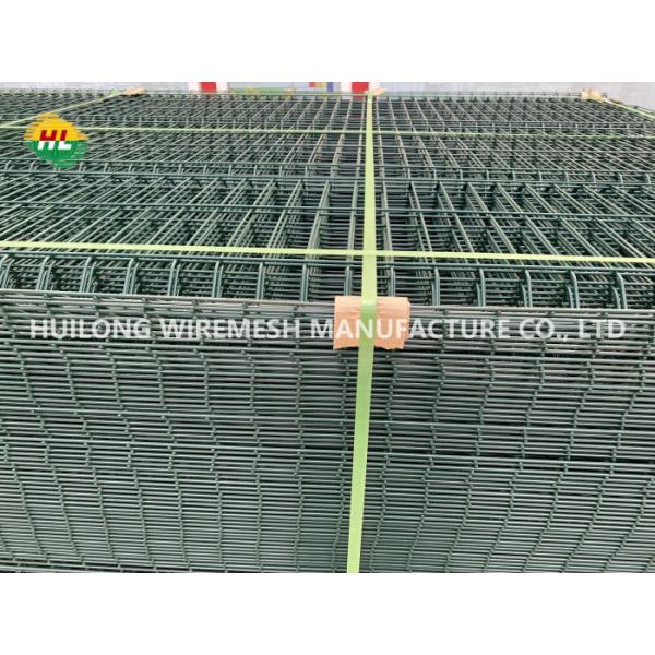 Quality 1230mmx2500mm Welded Mesh Fence Rigid Panel Pvc Coated With Peach Post for sale