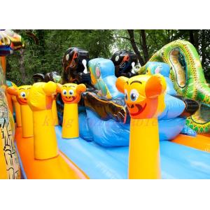 Wild Color Multipurpose Blow Up Park / Jungle Theme PVC Combo Amusement Park
