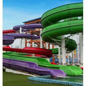 FRP Spiral Water Slides , Length Customized Water Slide
