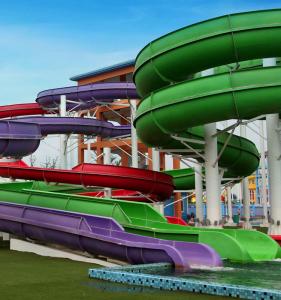 China FRP Spiral Water Slides , Length Customized Water Slide on sale