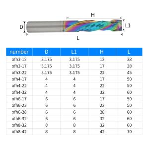 YINGBA Customized Solid Carbide 2F Compression CNC Bit DLC Coated up Down Cut