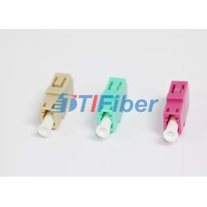 LC PC Multimode Fiber Optic Adapter with PBT Beige Color Housing