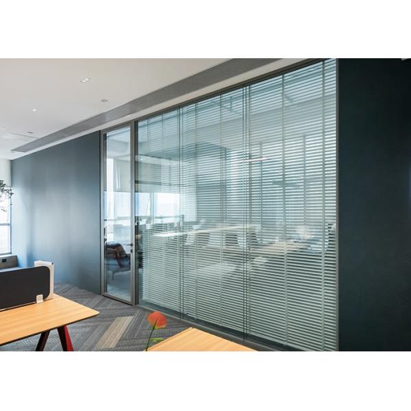 Frameless Glass Partition High-end Partition With Adjustable Privacy Shutters
