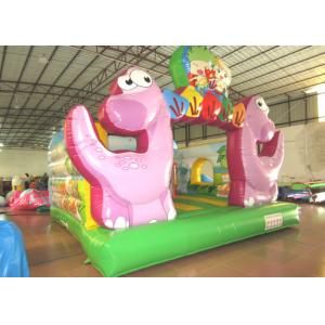 Inflatable Dinosaur Baby Bouncy Castle , Quadruple Stitching Toddler Jumping