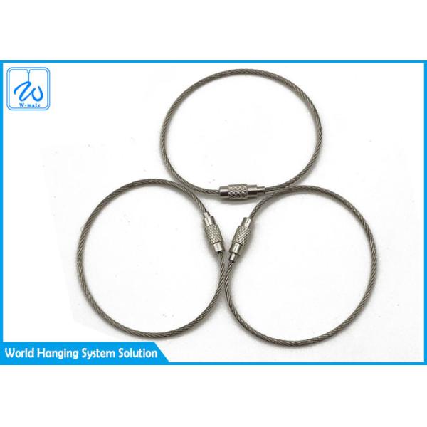 316 Stainless Steel Cable Loop Key Ring Nylon Coated 1.2mm
