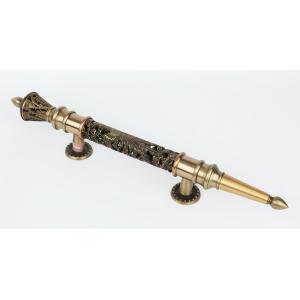 Furniture Light Luxury Hardware Pull Handles Hollow Flower Shaped 24K Gold