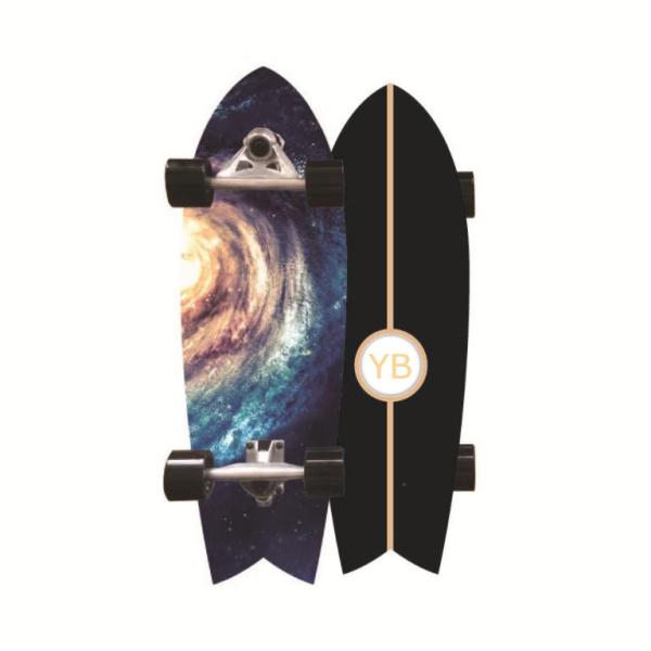 32'' Surf Cruiser Skateboard Single Kick Carving Deck With CX7 Truck