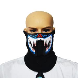 2018 sound activated LED/EL mask for festival Parties A scary light up Cosplay