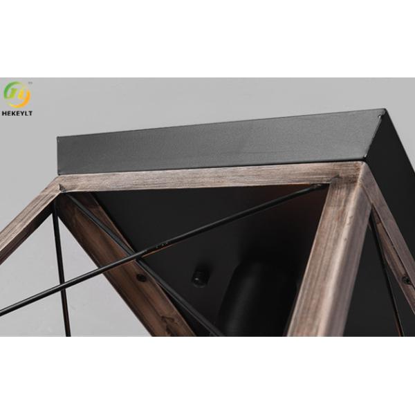 220V Nordic Iron Wood LED Ceiling Light For Home Hotel 1 head