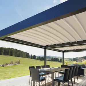 China Outdoor Retractable Awning PVC Pergola Systems With Rain Shelter And Decking on sale