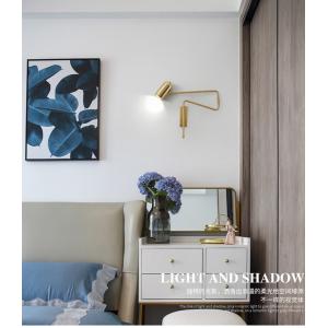 Adjustable Long-Arm retractable wall lamp Creative with switch Reading Bedside