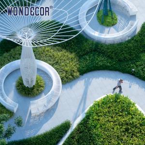 Large Linear Tree Pavilions Stainless Steel Statue In Gardens