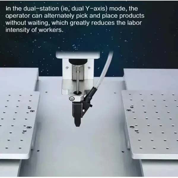 Dual head screw tightening system detail