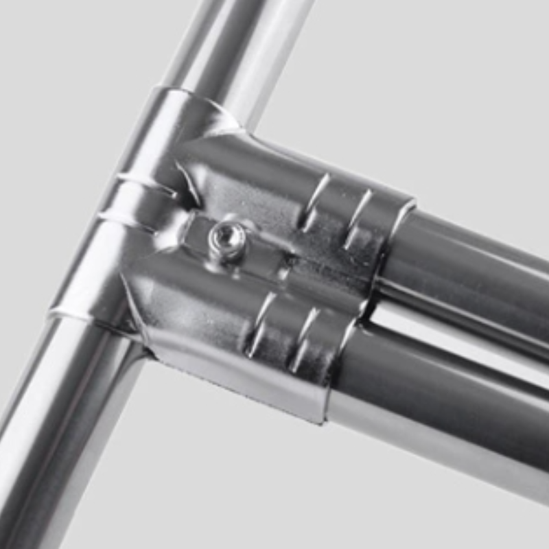 HJ-14 Chroming Plating Round Metal Pipe Joints/connectors/tube Connector 3 Way for Lean Pipe System Assembly Line