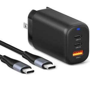 Fast GaN 65W Usb C Charger 3 Port For MacBook Laptop Samsung